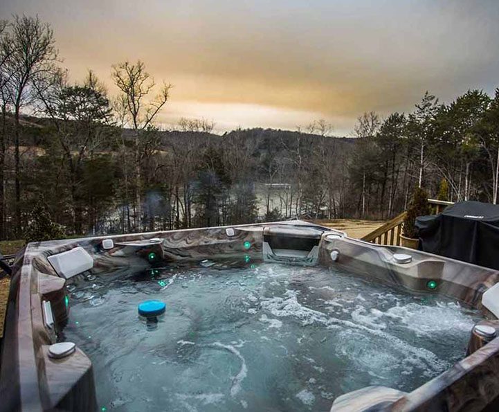 Loft at Lovers Leap Vacation Rental's Hot Tub & View at Hogscald Hollow Cabins