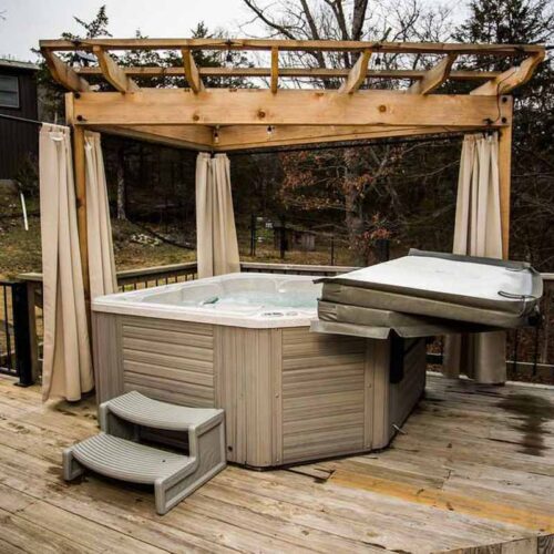 Hogscald Hollow Cabin Hot Tub on Deck at Hogscald Hollow Cabins Vacation Rentals