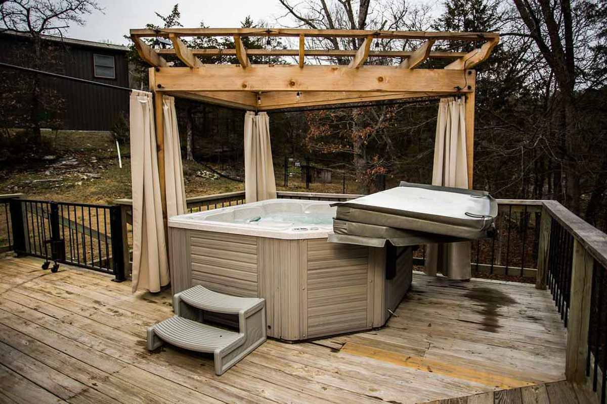 Hogscald Hollow Cabin Hot Tub on Deck at Hogscald Hollow Cabins Vacation Rentals