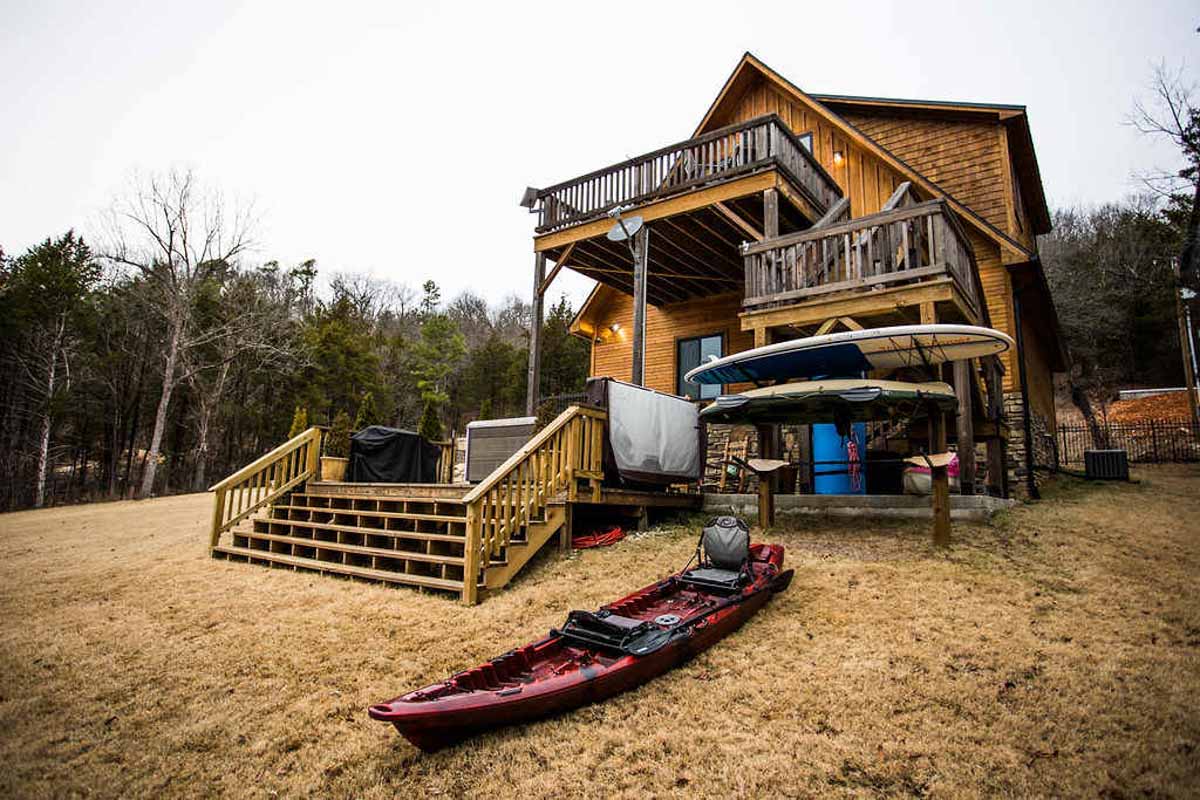 Kayaks available at Loft at Lovers Leap Vacation Rental at Hogscald Hollow Cabins