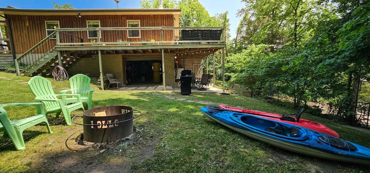 Fire Pit & Kayaks at Hogscald Hollow Cabin Vacation Rental