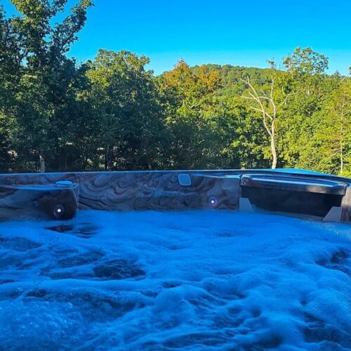 Hot Tub View at Loft at Lovers Leap - Hogscald Hollow Cabins Vacation Rentals