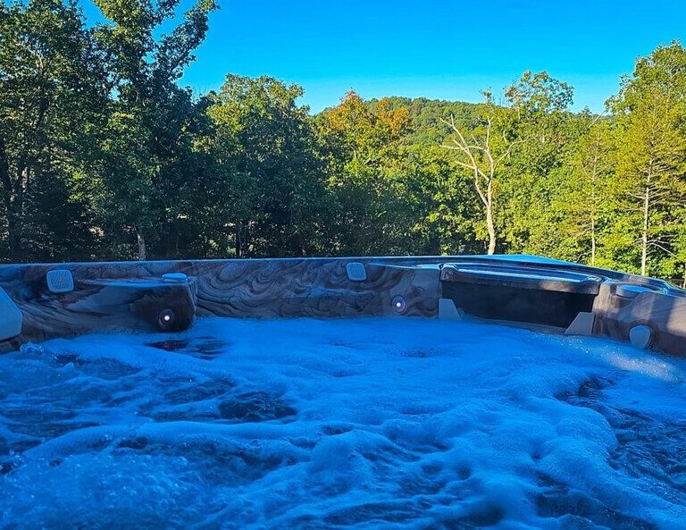 Hot Tub View at Loft at Lovers Leap - Hogscald Hollow Cabins Vacation Rentals